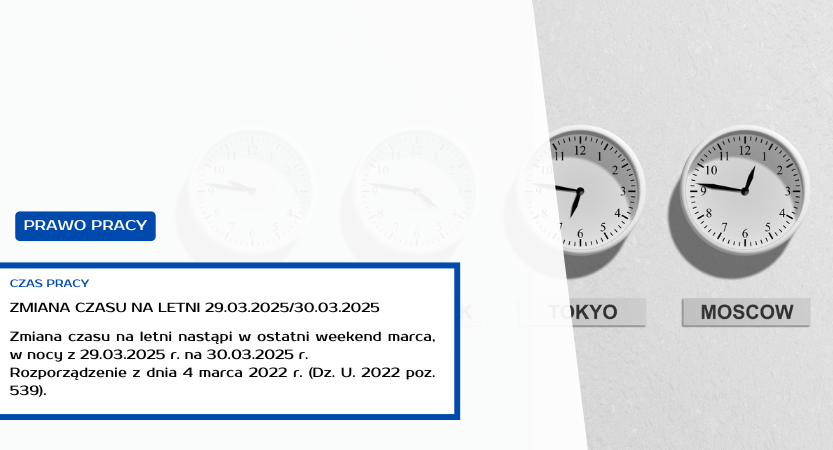 ZMIANA CZASU NA LETNI – 30.03.2025 r.